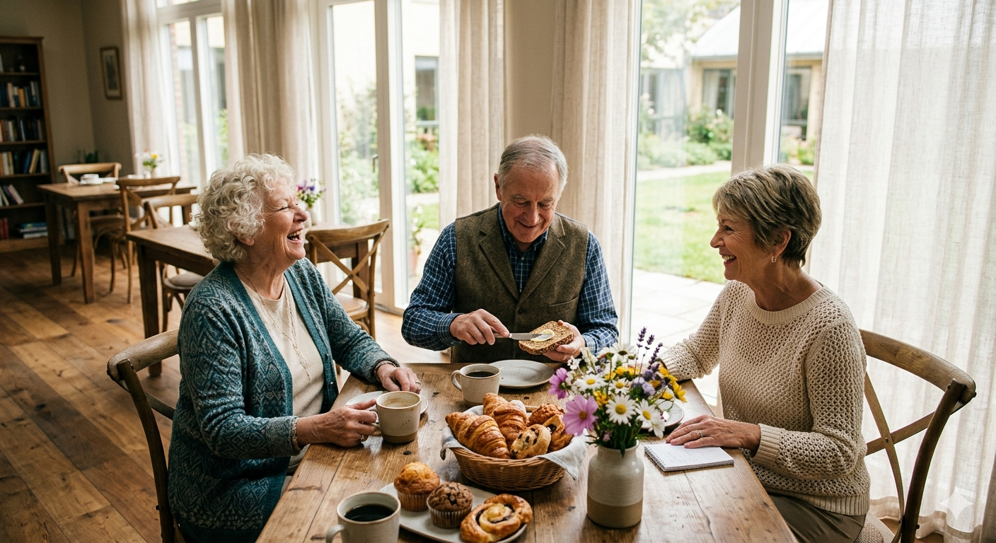 Residents enjoying the gardens